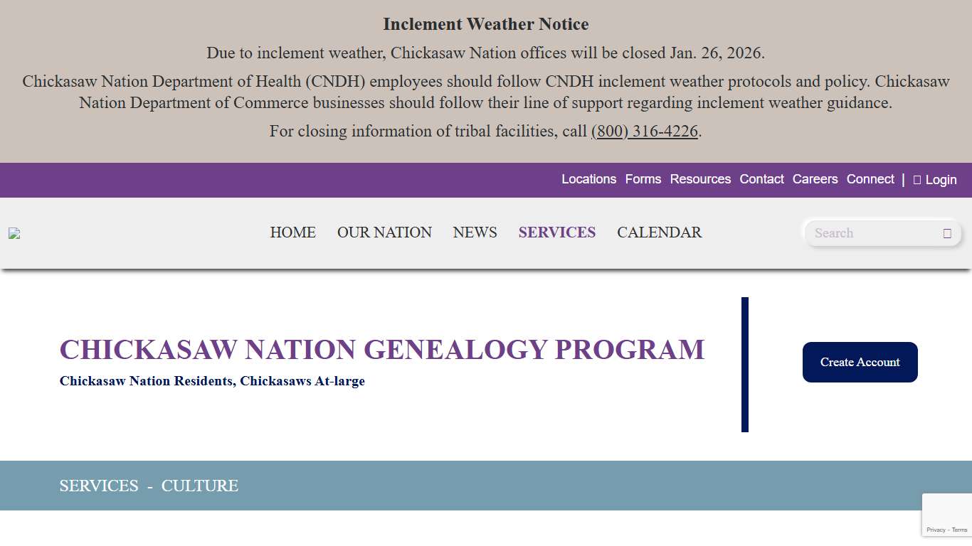 Chickasaw Nation Genealogy Program Chickasaw Nation